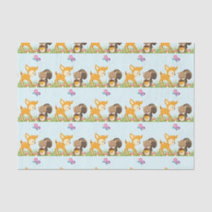 Papier Mousseline Cute Forest Animaux Whimsical Cartoon Motif