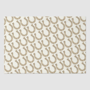 Papier Mousseline Cute Glam Horseshoe Gold White Parties scintillant