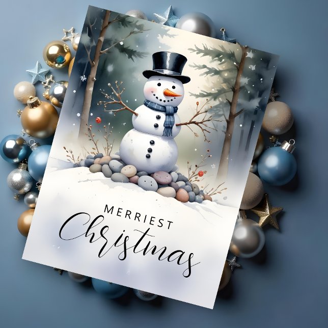 Papier Mousseline Cute Gorgeous Snowman Frosted Landscape Forest (Cute Gorgeous Snowman Frosted Landscape Forest Christmas Tissue Papers for Decoupage.)