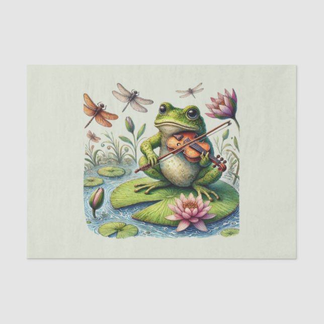 Papier Mousseline Cute grenouille amoureux découpage (Recto)