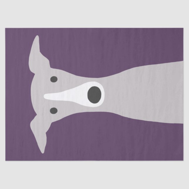 Papier Mousseline Cute Greyhound, Greyhound italien ou Chien Whippet (Recto)