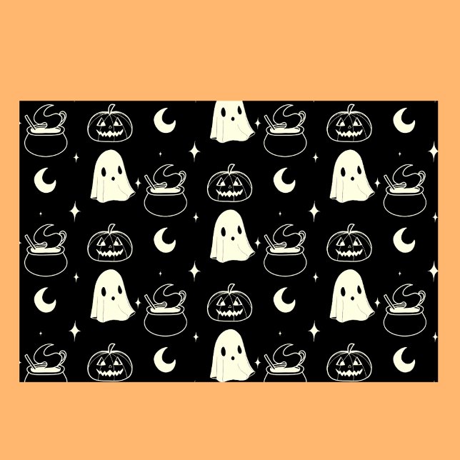 Papier Mousseline Cute Halloween Boo Ghost Motif (Créateur téléchargé)