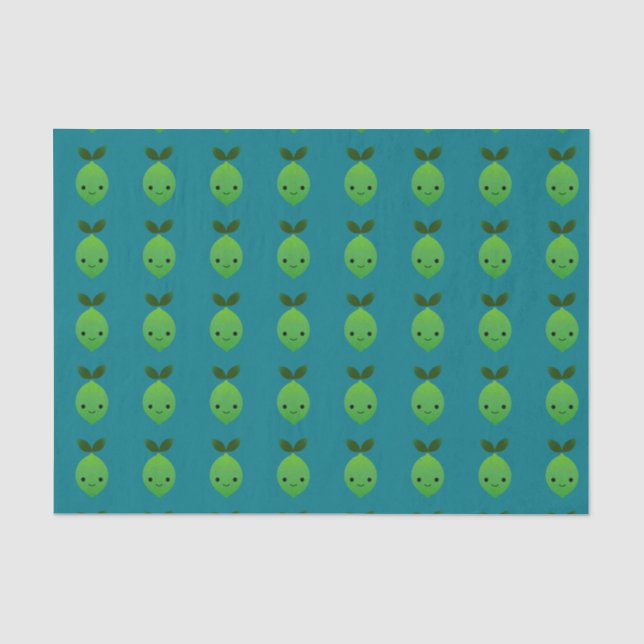 Papier Mousseline Cute Kawaii Lime (Recto)