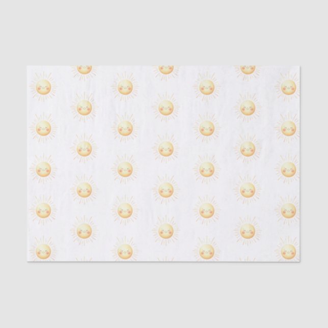 Papier Mousseline Cute Kids Yellow Sunshine 10lb Papier Tissu, Blanc (Recto)