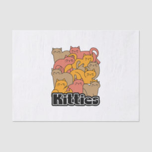 Papier Mousseline Cute Kitties Design - Cat Art adorable