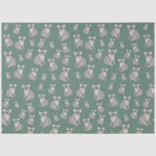 Papier Mousseline Cute Koala Eucalyptus Motif vert