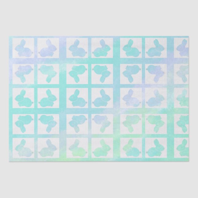 Papier Mousseline Cute Kraft Paper Easter Bunny Rabbits (Recto)