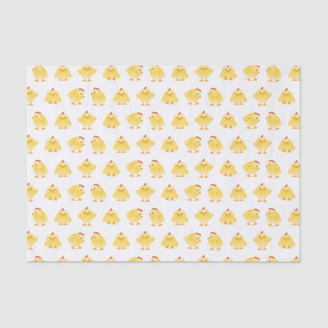 Papier Mousseline Cute Little Watercolor Motif poulets (Recto)