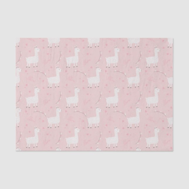 Papier Mousseline Cute llama seamless (Recto)