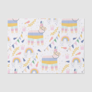 Papier Mousseline Cute Llamas et Rainbows Baby shower pour enfants