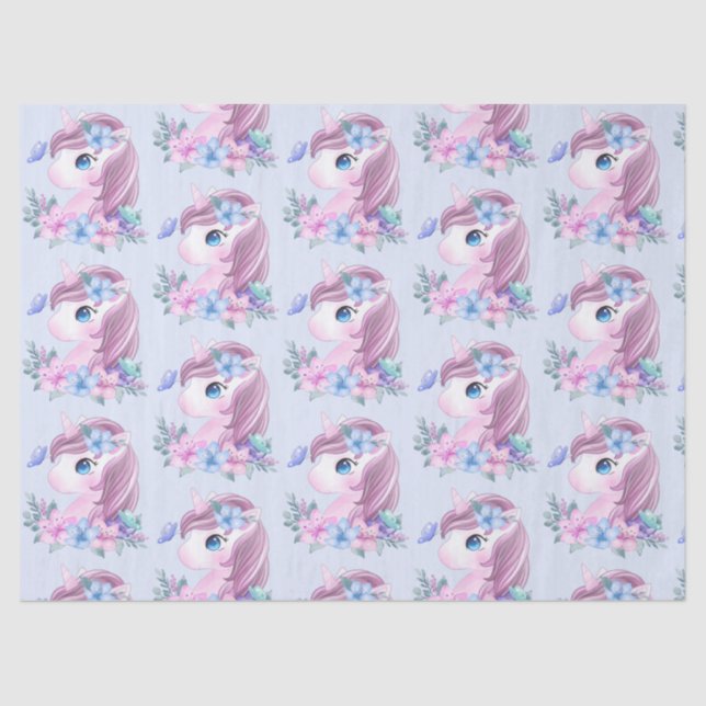 Papier Mousseline Cute & Magique Baby Unicorn Motif (Recto)