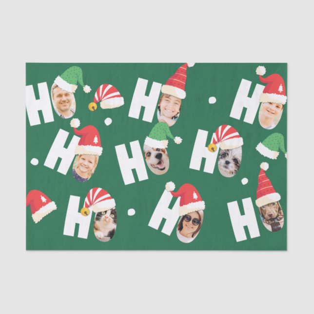 Papier Mousseline Cute moderne Santa Hats Neuf Photos de famille (Recto)