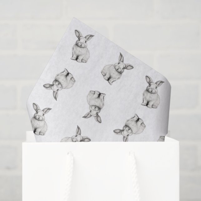 Papier Mousseline Cute Motif Bunny (Sac cadeau)