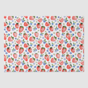 Papier Mousseline Cute Motif de fraise et bleuets