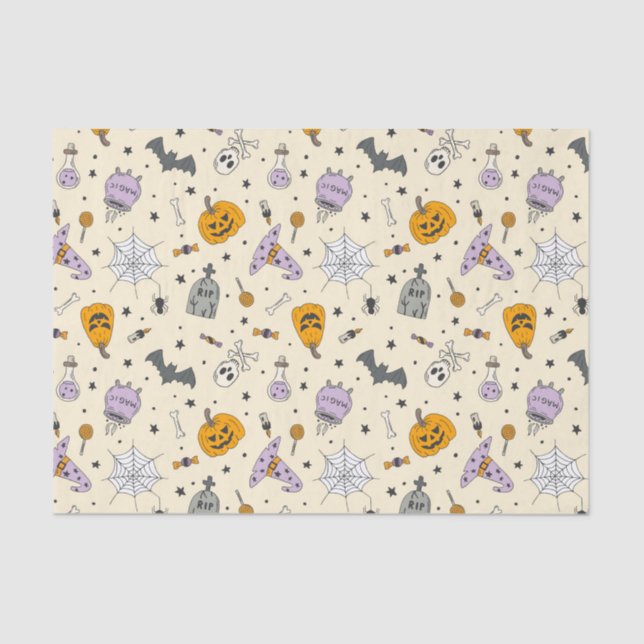 Papier Mousseline Cute Motif Halloween (Recto)