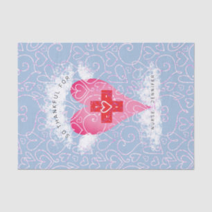 Papier Mousseline Cute Nurse Blue Rose Coeur Personnalisé