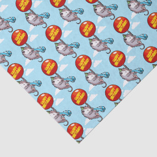 Papier Mousseline Cute Opossum Joyeux Anniversaire! Ajoutez Votre Te
