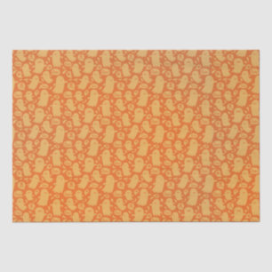 Papier Mousseline Cute Orange Ghosts Halloween