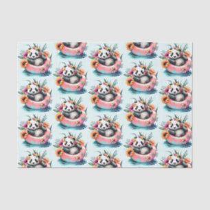 Papier Mousseline Cute Panda Chilling dans un tube intérieur