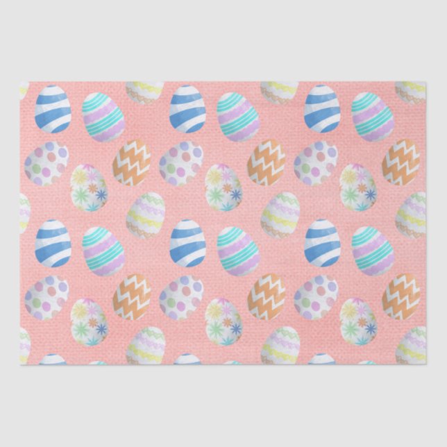 Papier Mousseline Cute Pastel Couleur Motif OEufs de Pâques (Recto)