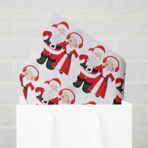 Papier Mousseline Cute Père Noël Mme Claus carrelage tissu de la par