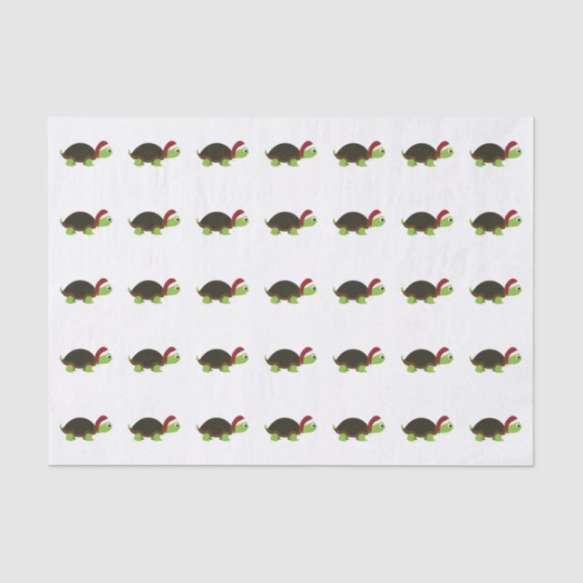 Papier Mousseline Cute Père Noël Turtle (Recto)