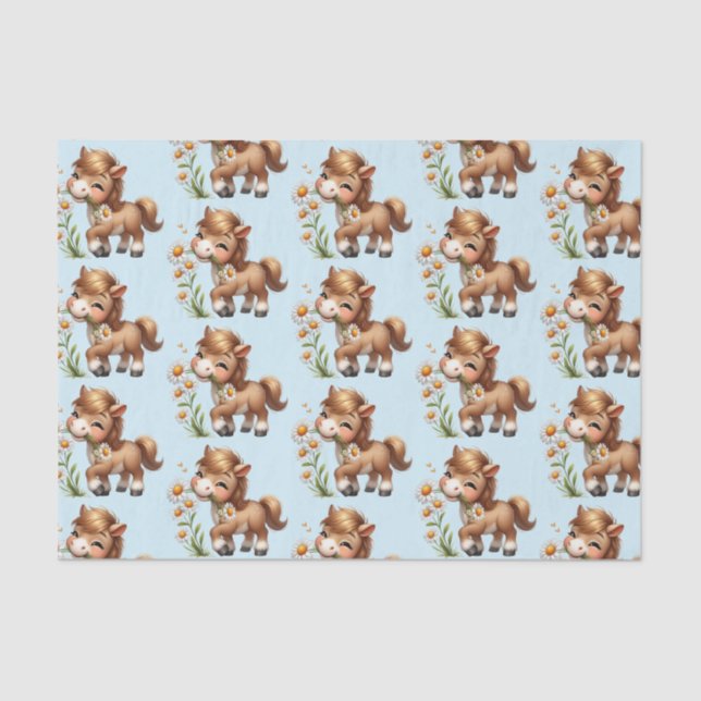 Papier Mousseline Cute Pony Mange Motif (Recto)