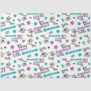 Papier Mousseline Cute Raccoon Motif