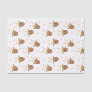 Papier Mousseline Cute Renard Avec Antlers Motif Orange Brown