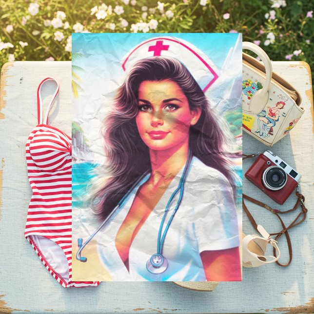 Papier Mousseline Cute Retro Nurse (Créateur téléchargé)