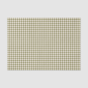 Papier Mousseline Cute Rétro Olive Green En vichy Plaid Motif