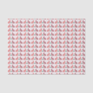 Papier Mousseline Cute rose Polka Dot Bunnies Motif