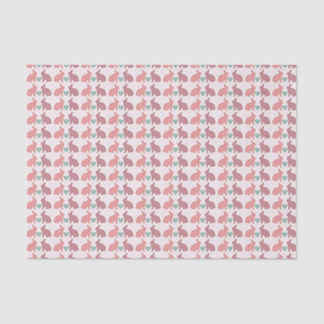 Papier Mousseline Cute rose Polka Dot Bunnies Motif (Recto)