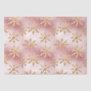 Papier Mousseline Cute Rose Rose Gold Snowflake Motif festif