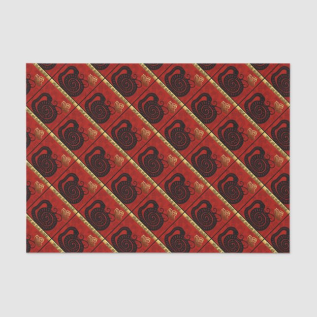 Papier Mousseline Cute serpent chinois Année Zodiac Anniversaire Tis (Recto)