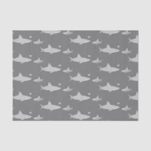 Papier Mousseline Cute Sharks Solid Grey Arrière - plan   BABY SHOWE