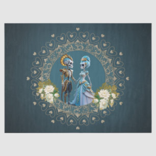 Papier Mousseline Cute Skeleton Mariage Couple style gothique