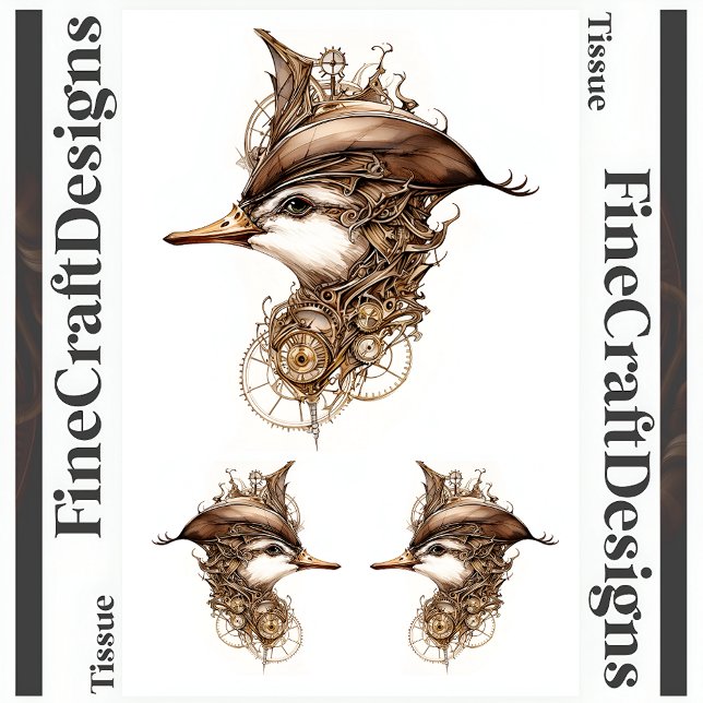 Papier Mousseline Cute Steampunk Canard engrenages Cogs Casquette Dé (Créateur téléchargé)