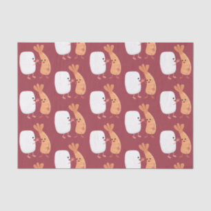 Papier Mousseline Cute sushi riz crevettes amis dessin animé