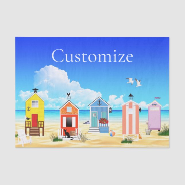 Papier Mousseline Cute Tiny Beach Shacks Thunder_Cove (Recto)