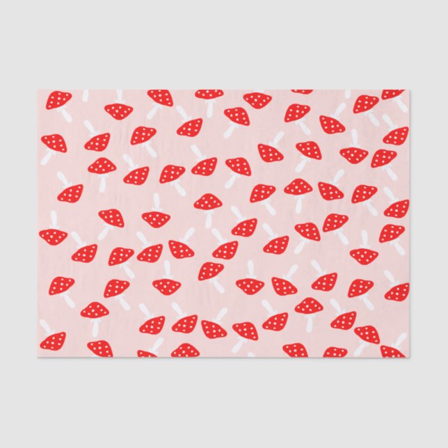Papier Mousseline Cute Toadstool Champignons Papier Tissu (Recto)