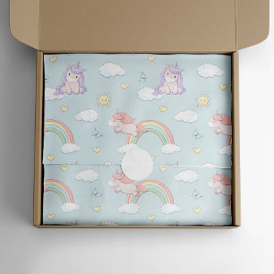 Papier Mousseline Cute Unicorne + Gâteaux