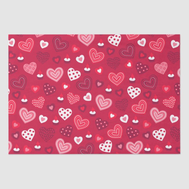 Papier Mousseline Cute Valentines coeur motif (Recto)