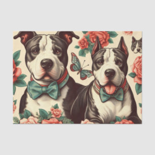 Papier Mousseline Cute Vintage American Pit Bull Terrier