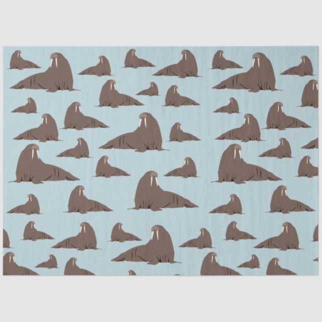 Papier Mousseline Cute Walrus Motif (Recto)