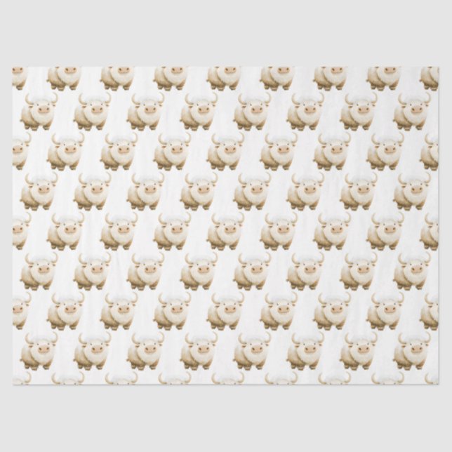 Papier Mousseline Cute Winter Arctic Cow (Recto)