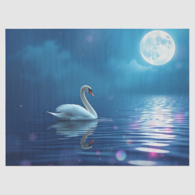 Papier Mousseline cygne au clair de lune (Recto)