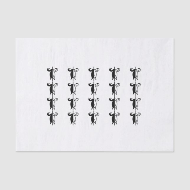 Papier Mousseline Cygne noir et blanc (Recto)