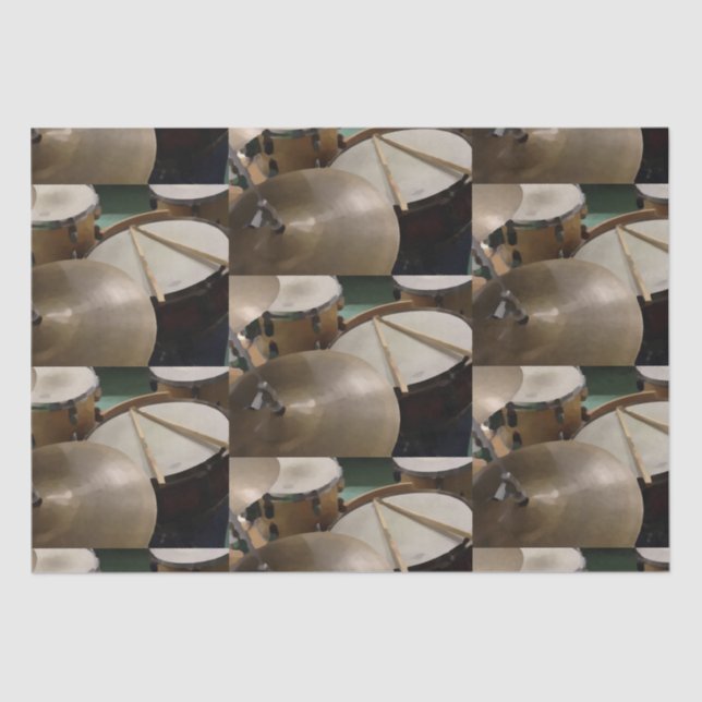 Papier Mousseline Cymbales à tambour et bâtons (Recto)