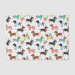 Papier Mousseline Dachshund Anniversaire Tissu Papier